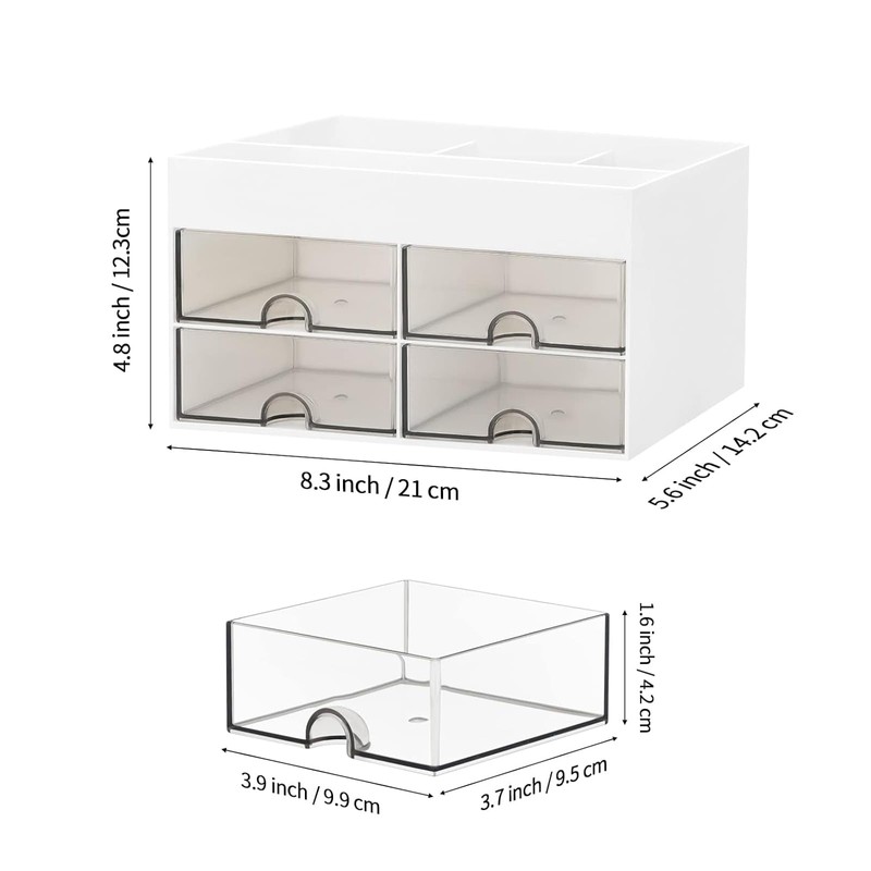 Catekro Desk Organizer with 4 Drawers, Multifunctional Pen Holder for