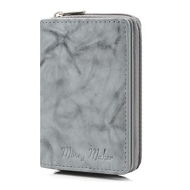 ekavale Leather Wallet with Zip - RFID Protection Men's Wallet - Blue Wallet Small Wallet Men Women, gray, Classic