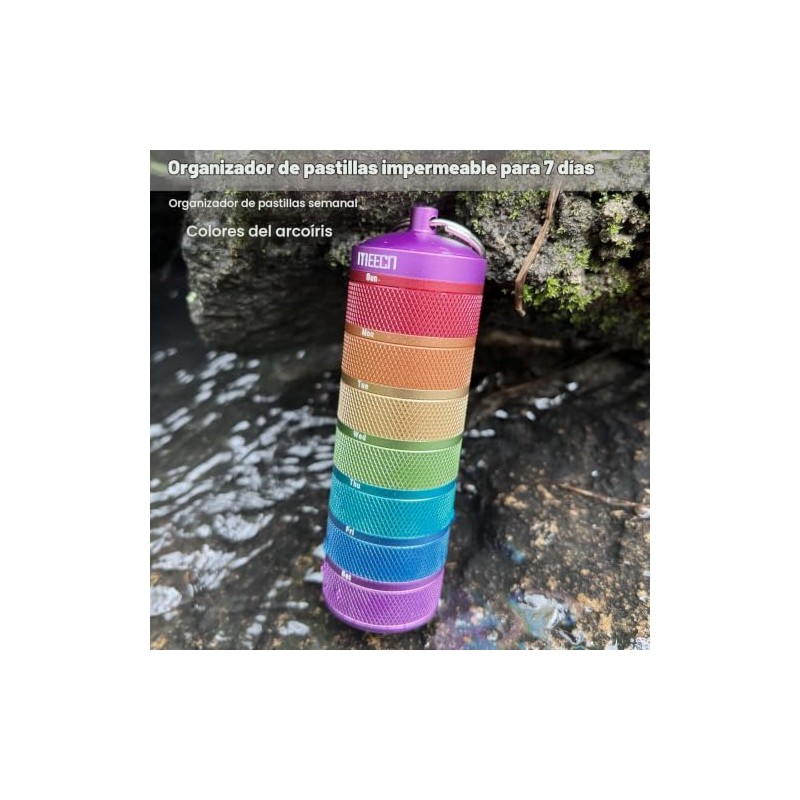 Weekly Metal Pill Organizer, Waterproof 7-Day Pill Container for Outdoor