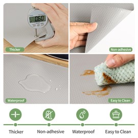 wohomuke Shelf Liners, Kitchen Drawer Liner Drawer Mats Washable EVA BPA Free Waterproof & Oil-Proof Cupboard Cabinet shelf protector (Light Grey,30cmx3m)