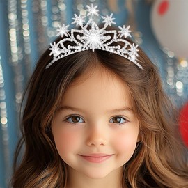 Kilshye Rhinestone Girls Tiara Silver Star Princess Tiaras and Crowns Birthday Headdress (Silver, One Size)