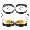 HARFINGTON 4Pcs Egg Rings 4" Stainless Steel Nonstick Round Pancake