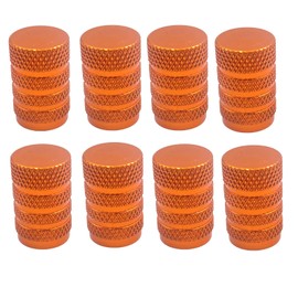 8 Pack Universal Orange Tire Valve Stem Caps Covers Corrosion Resistant Aluminum Tire Valve Cap Set for Cars Trucks Motorcycles SUVs and Bikes Tire Valve