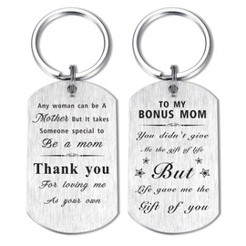 Emideary Thank You for Loving Me As Your Own Step Mom Gift Ideas - Best Stepmom Keychain - Stepmother Mothers Day Gifts - Bonus Mom Gifts