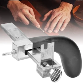 Professional Belt Cutter Leather Band Cutter Tools, Leather Cutter Tool Set DIY Belt Hand Trimmer with 2 Blades for DIY Leather Crafts