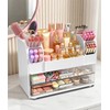 Makeup Organizer for Vanity,Countertop Cosmetic Organizer with 2 Clear Drawers