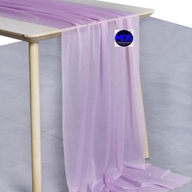 MDS 25 Pack 14ft Chiffon Table Runner 29 x 170 Inches Sheer Wedding Runner Romantic Rustic Table Runner for Wedding Decorations, Birthday Parties, Bridal Shower Party Arch Decor - Orchid