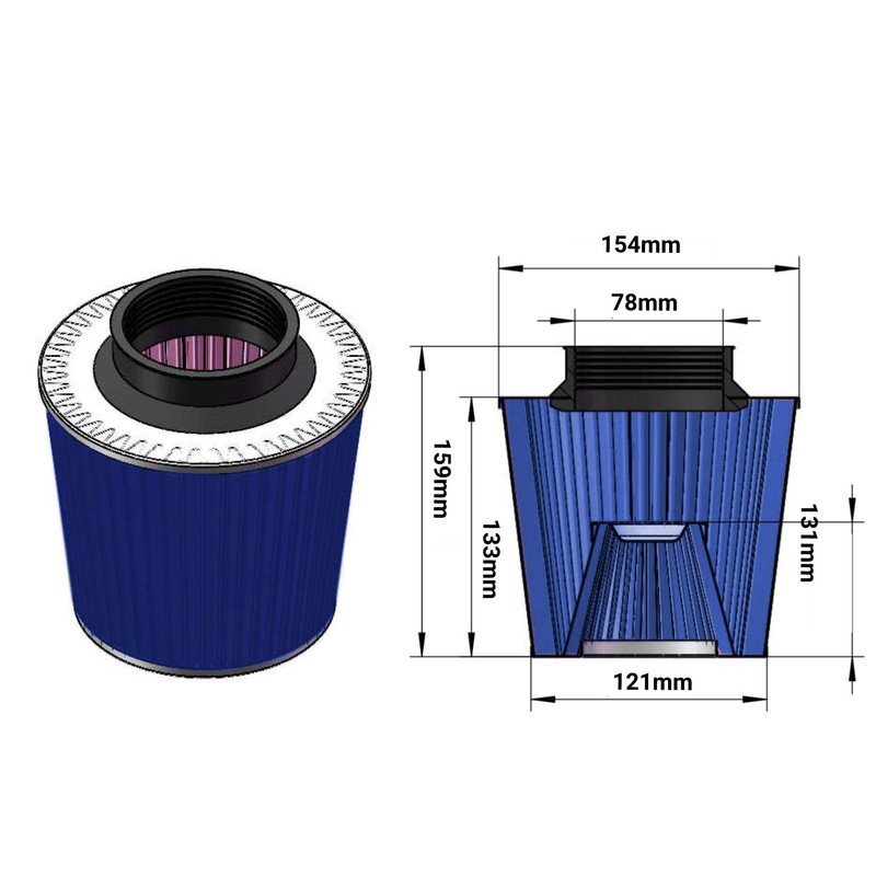 3 inch Intake Pipe Cold Air Intake with Filter Fit