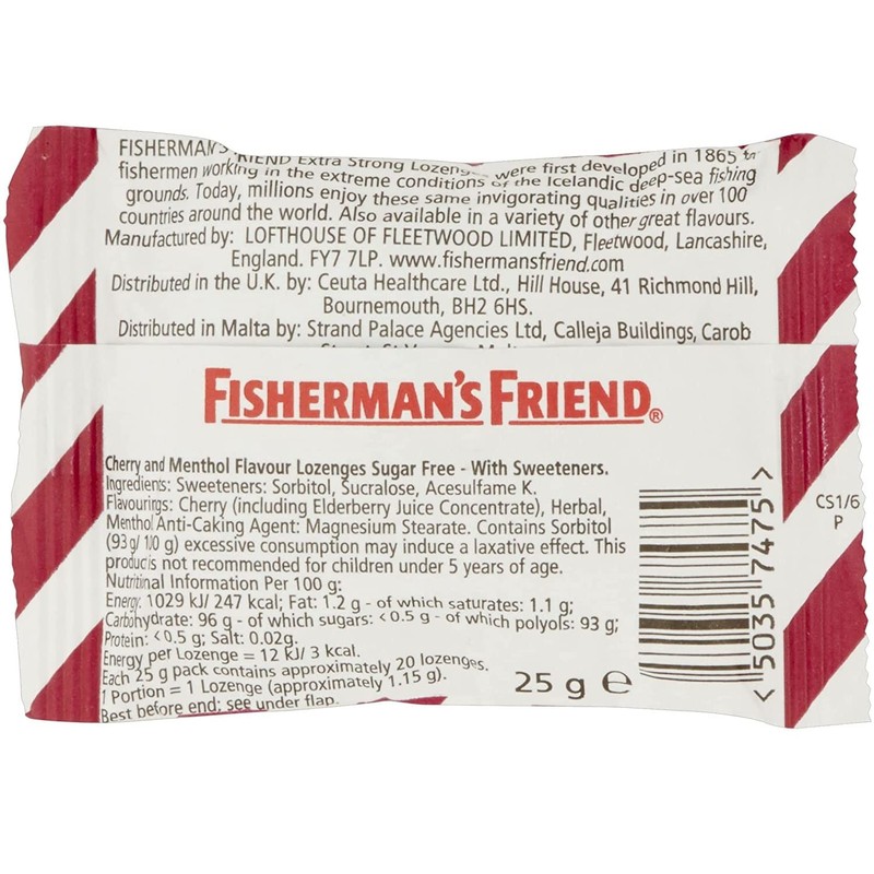 Fisherman's friend Cherry menthol lozenges-PACK of 24 [Personal Care]