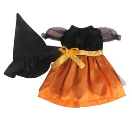 DUORUIMI Doll Clothes Halloween Witch Dress with Hat for American Girl Doll 18 inch