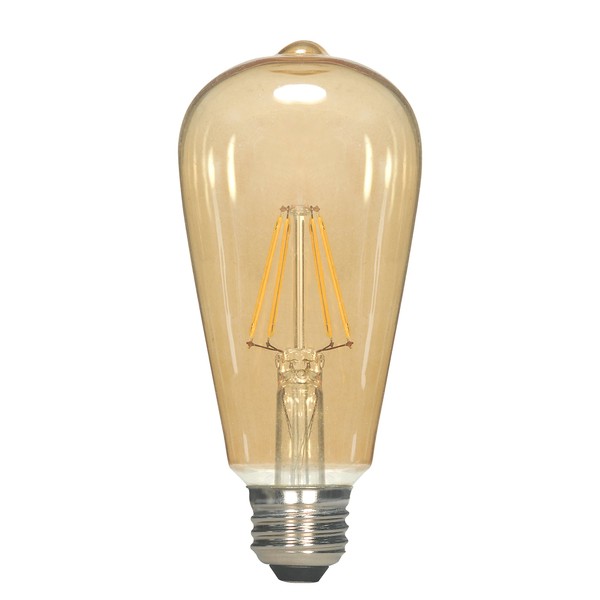 Satco S9579 Medium Bulb in Light Finish, 5.38 inches, 650Lm/Meduim Base, Specialty ST19-Shape
