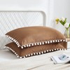 Brown Pom Poms Pillowcases, Standard Queen Size Pillow Cases Set