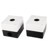 2Pcs 22mm Hole Dia Push Button Control Station Box Black
