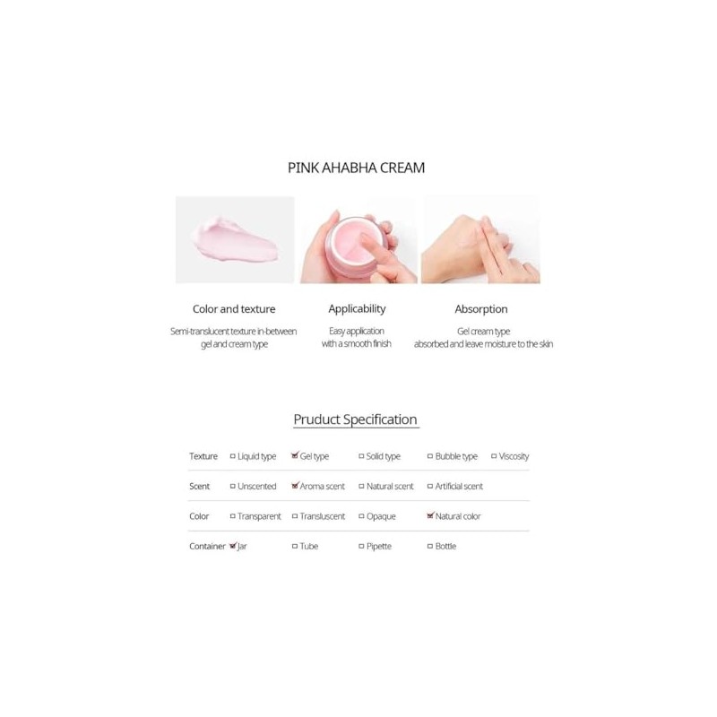 NACIFIC- Crema facial AHA BHA rosa 50 ml