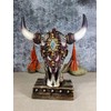 Ebros Gift Rustic Western Cow Skull with Turquoise Diamond Intricate