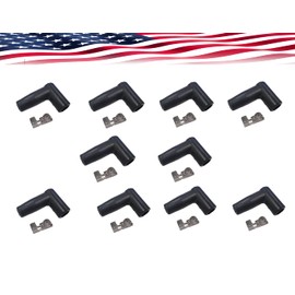 HEI 90 Degree Style distributor Rubber Boot & Terminal spark plug wire Kit of 8