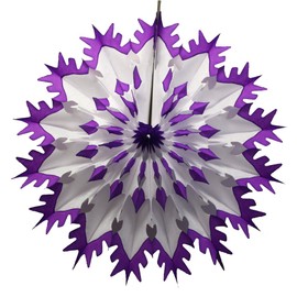 6-Piece Multi-Colored Tissue Paper Snowflake Party Decoration Kit (Purple and White, 15-22 inches)