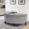 Joveco 43.5" Storage Bench- Velvet Half Moon Ottoman- Tufted Storage