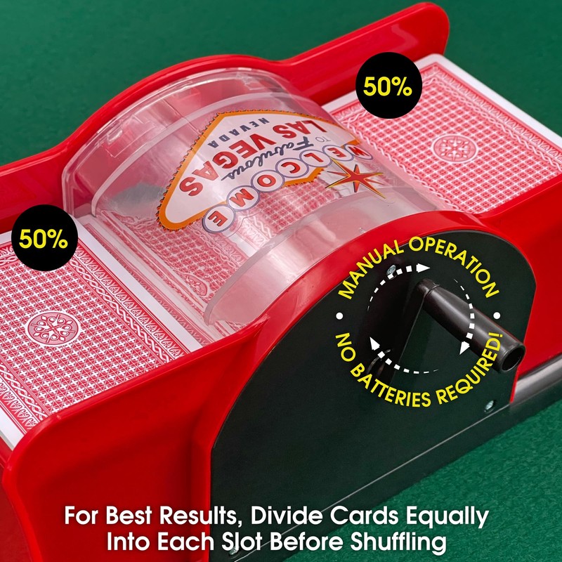 2 Deck Hand Crank "Welcome To Las Vegas" Card Shuffler,