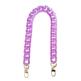 Hongvarey Acrylic Chain Strap for Purse,Handbag Decorate Chain,Bag Accessories Chain Strap,Plastic Resin Chain for Bag-Purple 46CM Highlight