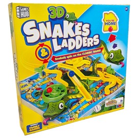 3D Snakes And Ladders Kids Board Game Traditional Family Toy 3+ Years Grafix