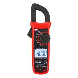UNI-T UT201R - Medidor de abrazadera digital de corriente alterna TRMS HVAC Amp Ohm Volt Meter Abrazadera en multímetro, rango automático, 4000 unidades, frecuencia de corriente alterna, NCV, CC,