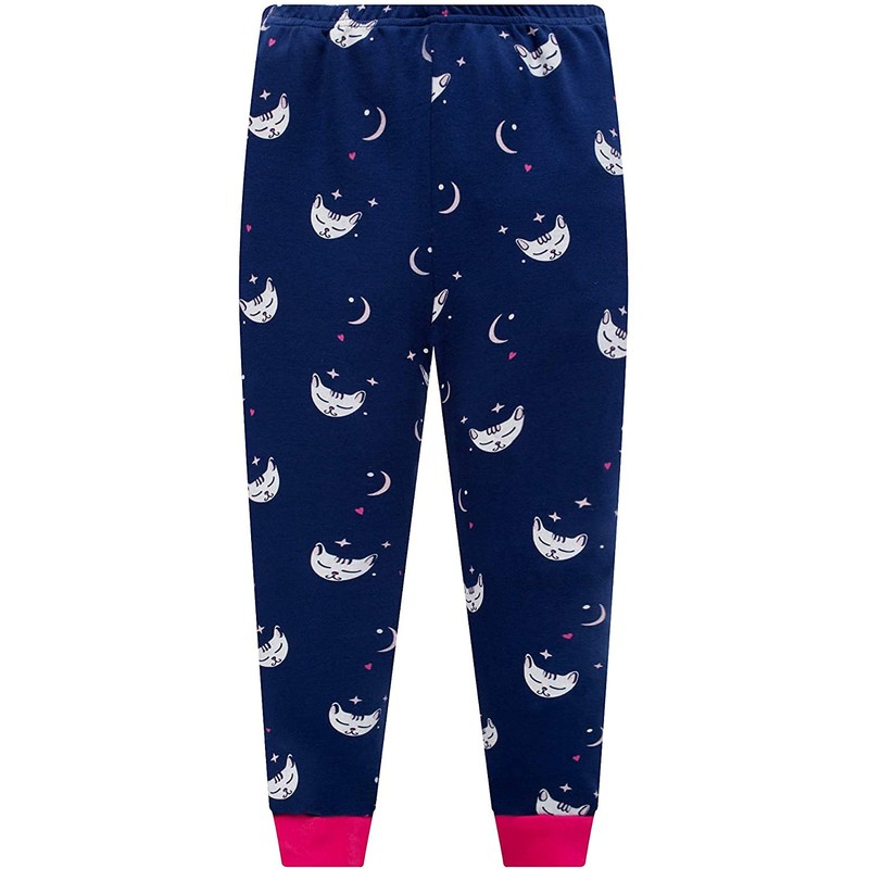 Qzrnly Girls' Giraffe Cotton Pyjamas Kids Long Sleeve Pyjamas, Multicoloured