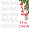 Aurasky Clear Christmas Baubles for Filling, 24 Pieces Fillable Christmas