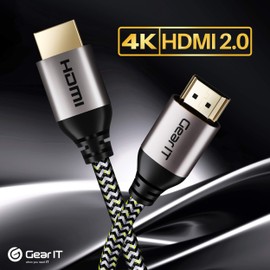 GearIT - Cable HDMI 4K de alta velocidad, HDMI 2.0b, 4K 60 Hz, 3D, ARC, HDCP 2.2, HDR, 18Gbps - Cable trenzado de nailon (5 unidades / 2 m)