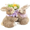 infactory Easter Decoration: Decorative Easter Bunny Couple with Easter Egg