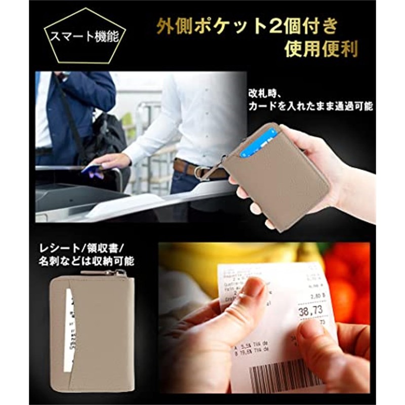 Men's Genuine Leather Coin Case Mini Wallet with 8 Card