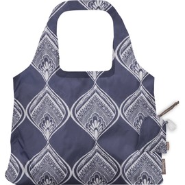 ChicoBag Vita Designer Reusable Tote Bag with Carabiner Clip | Compact Reusable Shopping Bags | Eco Friendly | Peacock Bandana