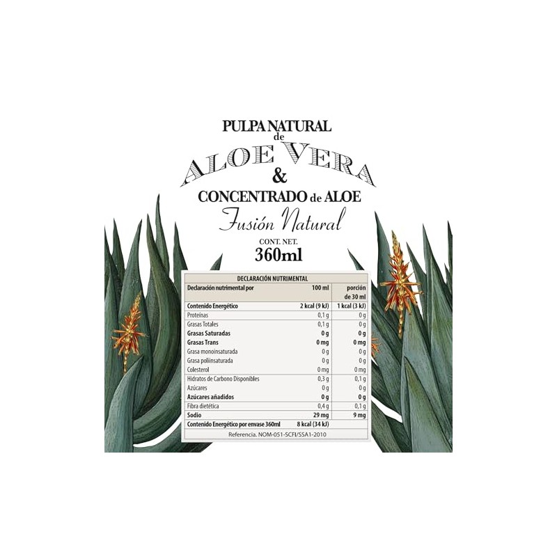 Boutique Herbal ALOE FUSIN Pulpa y Concentrado comestible natural 360ml