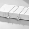 Butterfly Earrings Silver 925 Hanging White Crystal Drop Earrings Long