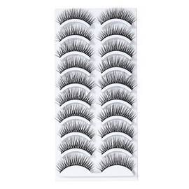 TARSHYRY 10 Pares de Extensiones de Pestañas Autoadhesivas, Pestañas Postizas de Racimo, Reutilizables, Atractivas, Decorativas                       
