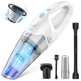 Handheld Vacuum Cordless,Car Vacuum Portable Cordless,Strong Suction Portable Hand Vacuum Cordless Rechargeable with LED Light/20 Mins Runtime,Mine Car Hand Vacuum for Home and OfficeCleaning (Blue)