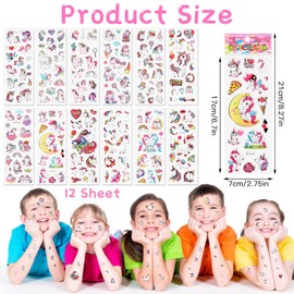 Unicorn Stickers- Unicorn Stickers for Kids Children, Anime 3D Puffy Rainbow Stickers for Girls, Cartoon Waterproof Stickers for Party Bags Fillers Rewarding Laptop Skateboard Scrapbooking Wall Bottle