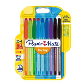 Papermate InkJoy 100 Cap 1.0 mm Medium Tip Capped Ball Pen - Assorted Colours (Pack of 20 Plus 7)