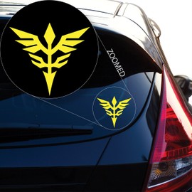 Yoonek Graphics Neo Zeon Gundam Decal Sticker for Car Window, Laptop and More. # 814 (4" x 4.3", Yellow)