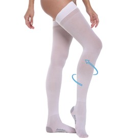 BeOnTop Medical Compression Stockings Women Men Class 1 18-23 mmHg Unisex - Thrombosis Stockings, Support Stockings, Compression Socks, Trombosis Socks, BIANCO MED, M