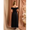 URYIAO Off The Shoulder Maxi Dress for Women Summer Ruched