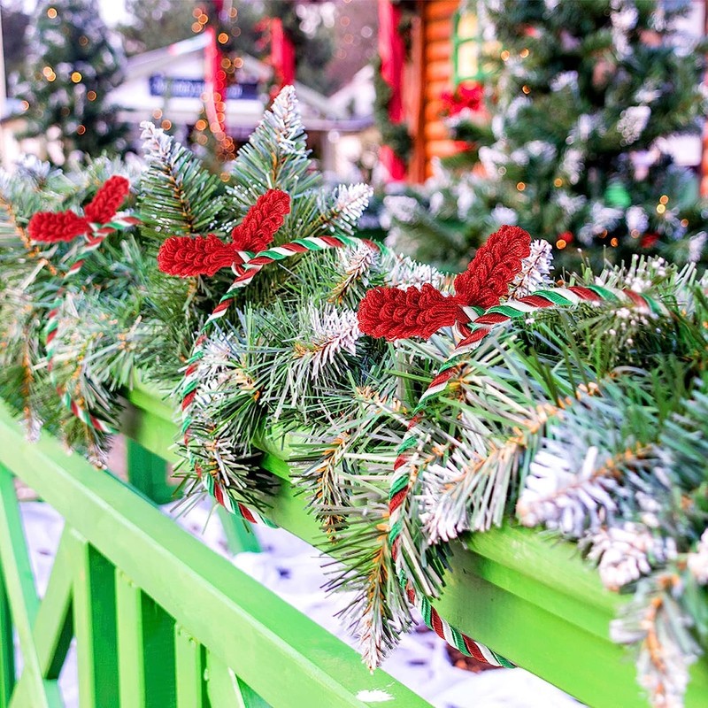 25Pcs Christmas Garland Ties Flexible Decorative Twist Ties, Reusable and