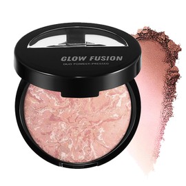 Foundation For Mature Skin, Baked Foundation Brighten Color Correcting, Shimmer Brick Pressed Bronzer, Buildable Light to Medium Illuminating Powder, Lasting Oil-control Full Coverage Make Up (Fair)