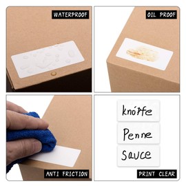 LECOKIT 1000 Etiketten selbstklebend (6x3cm Weiß) -Ablösbare Haushaltsetiketten, Tiefkühletiketten Aufkleber,Universal Etiketten für Büro Küche Vorratsboxen und -gläser