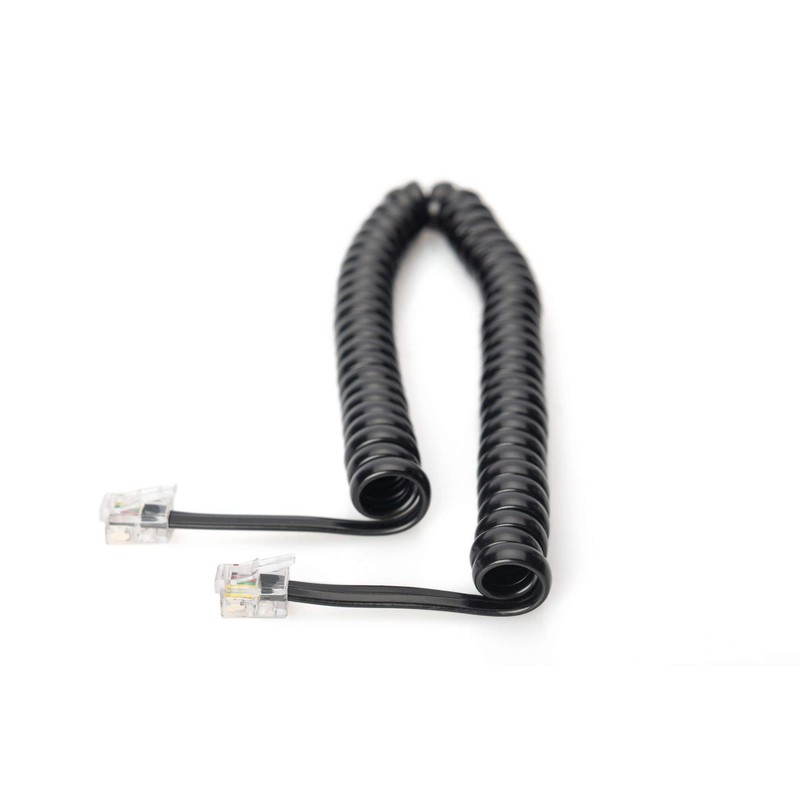 Hörerspiralkabel 2,0m RJ10/RJ10 schwarz