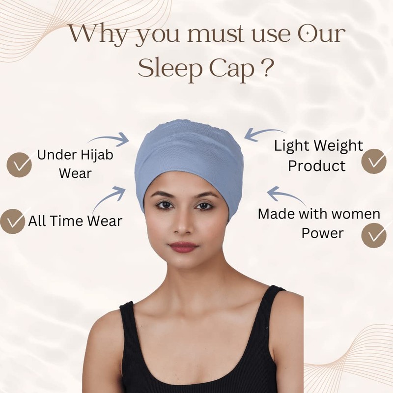 SAKUCHI Chemo Hats Solid Women's Bamboo Soft Headwear, FadedDenim, Unit