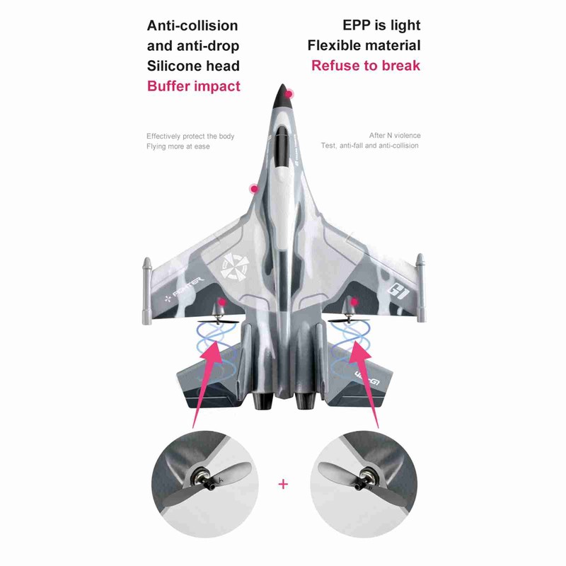 2.4GHz RC Airplane Lightweight 4CH 3.7V 1000mAh Remote Control Airplane