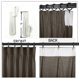 DotheDrape Pinch Pleat Curtain, 82 inches Light Filtering Linen Curtain Drape Panel for Living Room and Silding Door (1 Panel, Chocolate Tart)