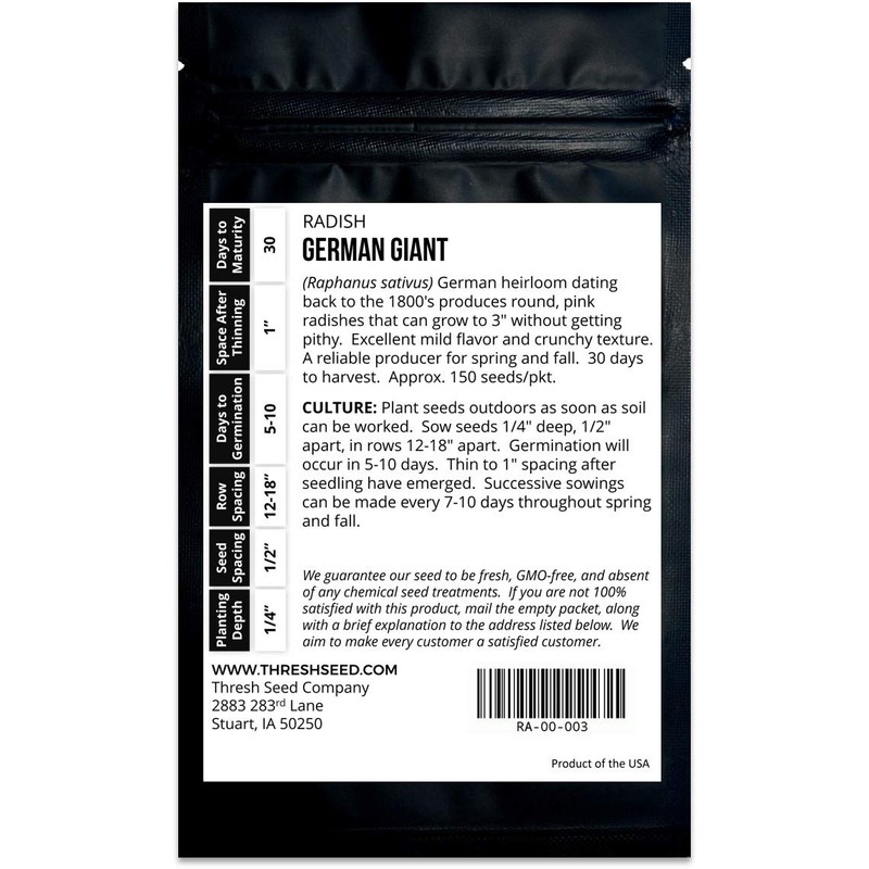 German Giant Radish - 150 Seeds