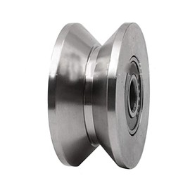 feedal Heavy Duty Door Wheel 68mm 304 Stainless Steel Sliding Gate Casters Guide Pulley Track Track Rigid Impeller for Lifting, Swing Sliding Gate (V-Groove, 68mm)